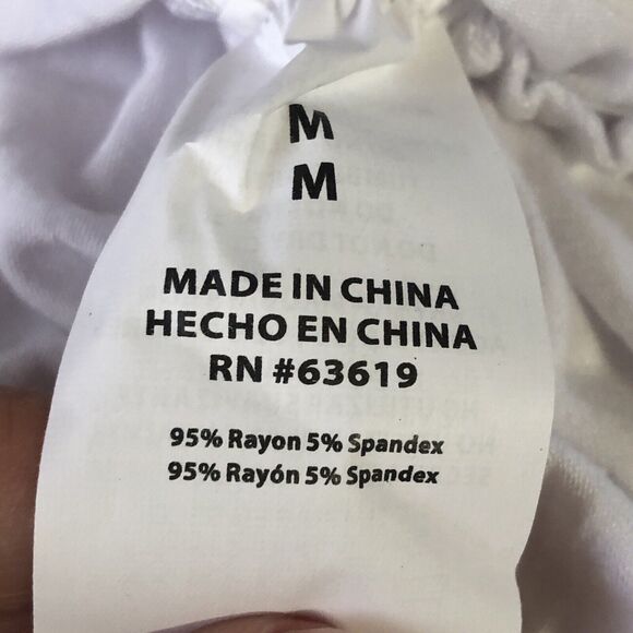 Bebe Sport White With Pink Rhinestones Ruched Tee  Size Medium NWT - Picture 9 of 12